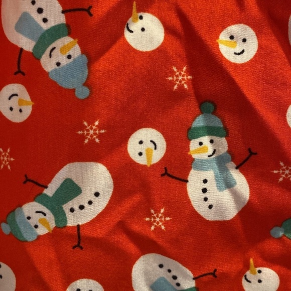 Simon Banks Festive Holidays L/S Snowman Button Down Shirt Red White Sz SMALL - Picture 4 of 9